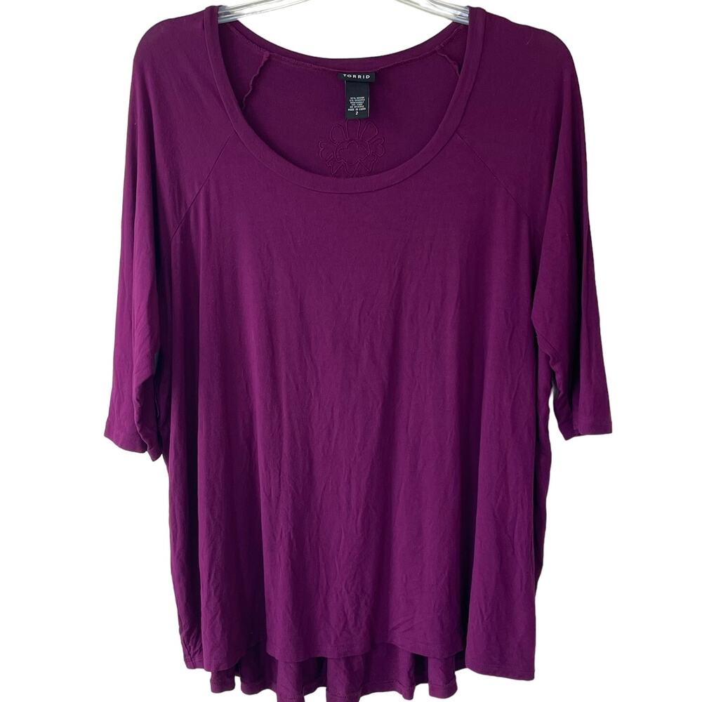 Torrid cranberry peplum knit top size 2X